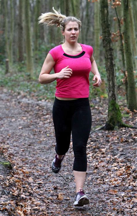 Gemma Atkinson Workout – Running in Forest Essex, January 2015 – celebsla.com