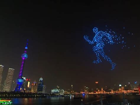Thousands of drones fill skies above China to create giant running man | The Independent