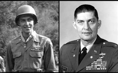 Van T. Barfoot, after receiving his Medal of Honor during World War II (left) and as a colonel ...