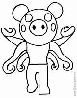 Infected Piggy From Roblox Coloring Pages  XColoringscom sketch template