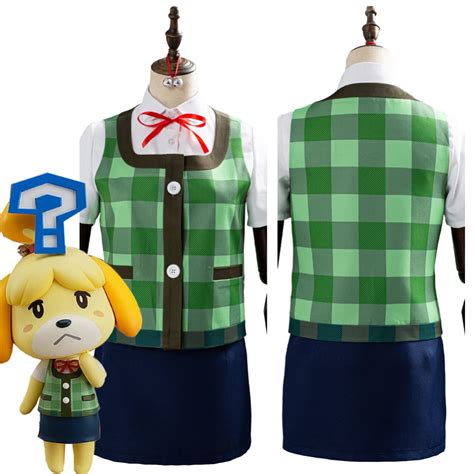 Game Animal Crossing Isabelle Halloween Women Uniform Outfits Cosplay ...