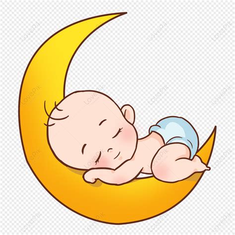 Cartoon Baby Sleeping Moon, Child, Cartoon Sleeping, Sleep PNG Hd ...