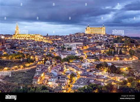 Toledo, Spain town skyline on the Tagus River Stock Photo - Alamy