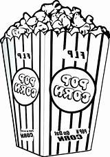 Popcorn Box Coloring Page Sketch sketch template
