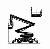 A cherry picker Machine Silhouette Vector Illustration  Premium AI sketch template