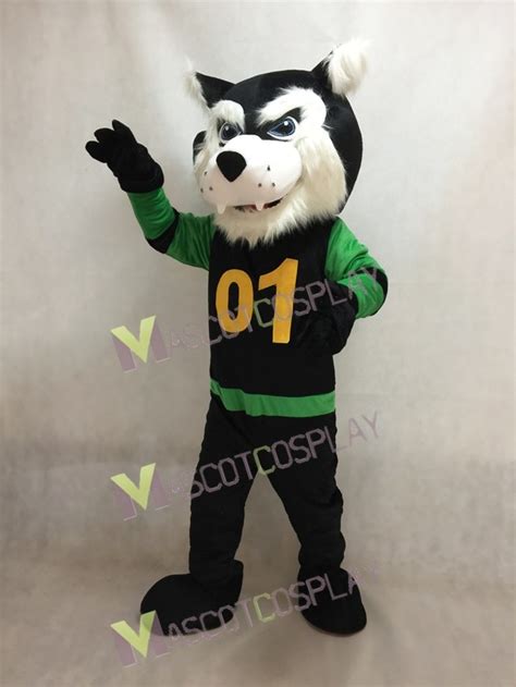 Custom Color Green and Black Shirt Bearcat Mascot Costume