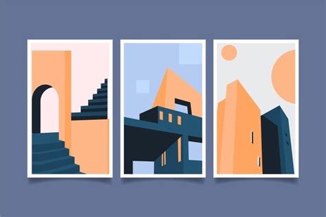 Free Vector | Minimal architecture covers | Architecture drawing art, Architectural prints ...