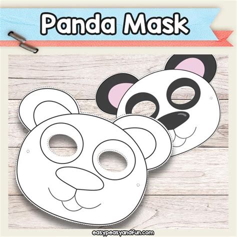 Printable Panda Bear Mask Template | Panda bear crafts, Panda bear ...