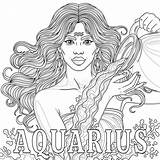 Aquarius Woman Coloring Book Antistress For Children And Adults Stock  sketch template