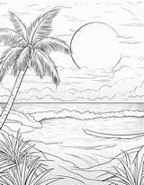 220 Beach Sunset Coloring Pages  Adults And Kids sketch template