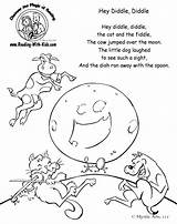 Hey Diddle The Cat And Fiddle Coloring Pages Sketch Page sketch template