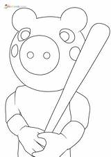 Coloring Page Roblox Piggy Badgy Print 2karandasharu  Home sketch template