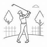 Premium Vector  Golfer coloring Pages For Book sketch template