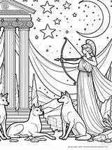 Artemis Coloring Printouts • Greek Gods & Goddesses sketch template