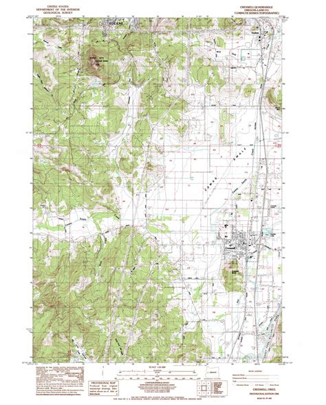 Creswell topographic map 1:24,000 scale, Oregon