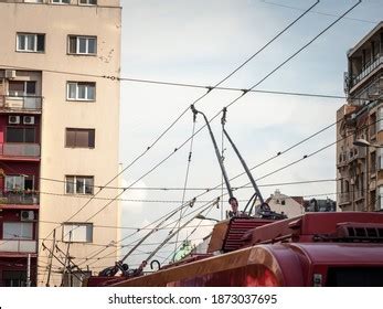 Detail Power Pole Pantograph Trolleybus Connecting Stock Photo ...