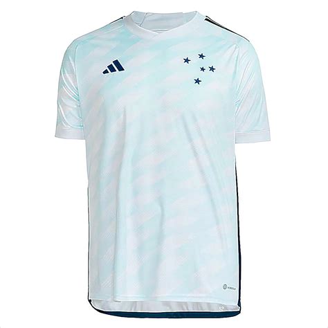 Camisa Cruzeiro 2 2023 s/nº Torcedor Adidas Masculina Branco / Azul