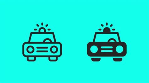 Police Car Icons Vector Animate Full HD on Green Screen. | Vector animation, Car icons, Police cars
