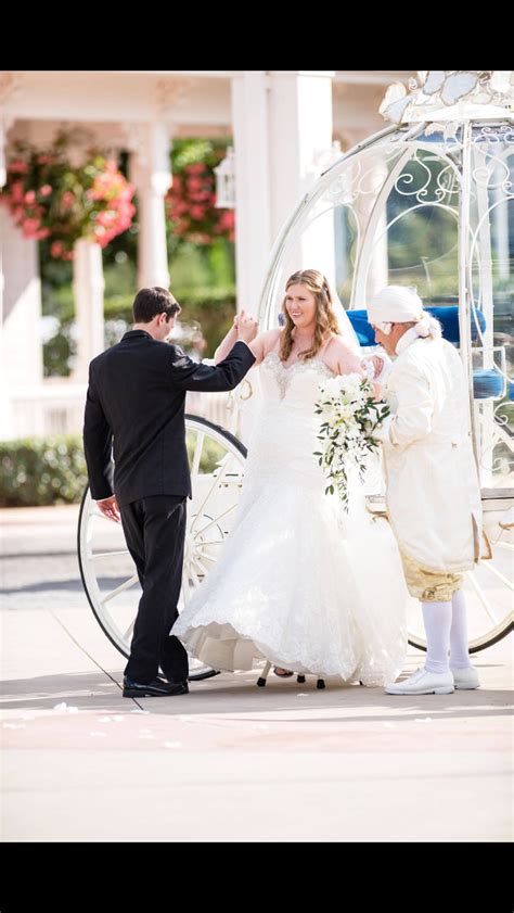 Leaving our Cinderella carriage ride for our Disney Fairytale wedding ...