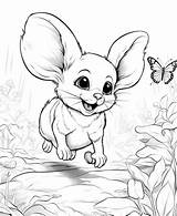 Premium AI Image  Jungle Jamboree Coloring Fun With A Cute Baby Mouse sketch template