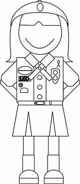 Brownie Girl Scout Trefoil Coloring Page Sketch sketch template