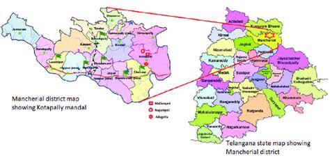 1: Telangana state map with Mancherial district | Download Scientific ...