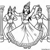 Traditional Indian Dance Coloring Page  Pagescom sketch template