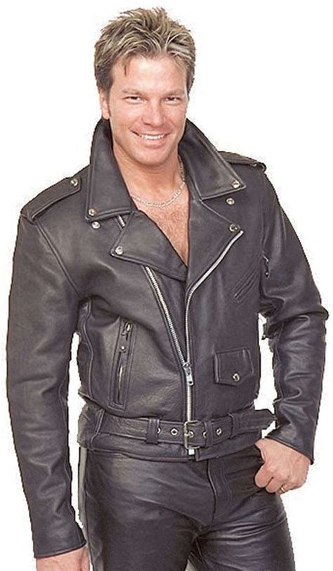 Classic Leather Motorcycle Jacket for Men #M110EC | Leather jacket outfit men, Motorcycle jacket ...