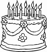 Printable Birthday Cake Coloring Page sketch template