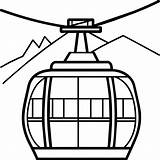 Cable car Outline Illustration Digital coloring book Page Line Art  sketch template
