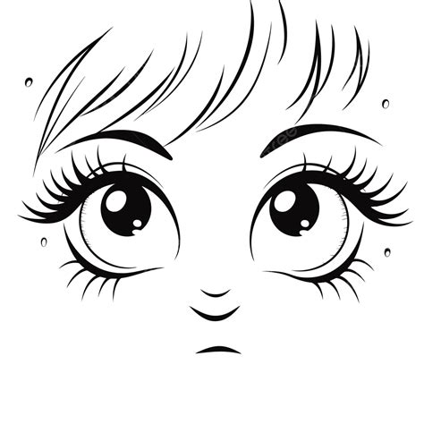Cartoon Face Sketch With An Eye And Lashes Outline Drawing Vector, Lashes Drawing, Lashes ...