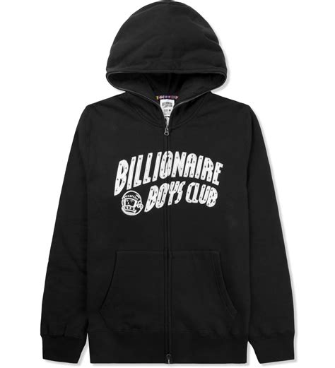 Billionaire Boys Club Black Arch Logo Zip Front Hoodie | HBX.