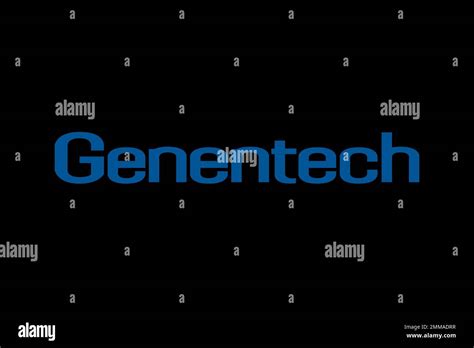 Genentech, black background, logo, brand name Stock Photo - Alamy