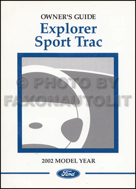 2002 Ford Explorer Sport Trac Owner's Manual Original