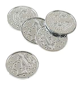 Amazon.com: Plastic Coins (silver) (100/Pkg): Toy Money And Banking ...