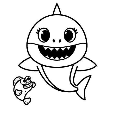Cute Baby Shark Coloring Pages PDF Free - Coloringfolder.com