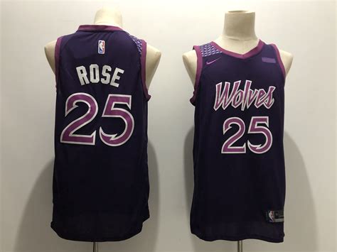 New Timberwolves 25 Derrick Rose Purple 2018-19 City Edition Nike ...