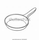Coloring Pan Handle Frying Products Vector Stock Royalty Free  sketch template