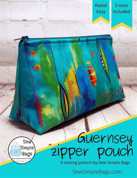 Guernsey Zipper Pouch sewing pattern, 3 sizes of zipper bag to sew plus ...