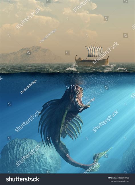 Charybdis ist ein riesiges Meeresungeheuer aus: Stockillustration ...