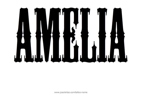 Amelia Name Tattoo Designs