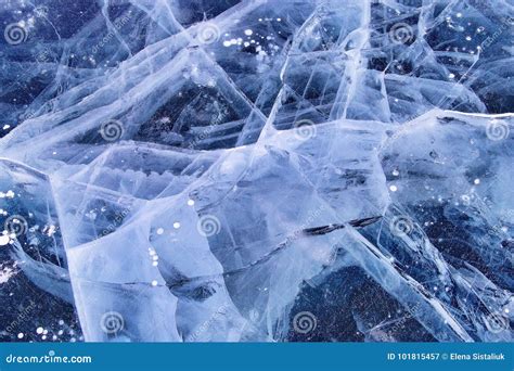 Ice and Cracks on the Surface of Lake Baikal Stock Image - Image of ...