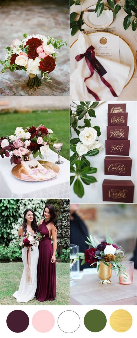 Six Beautiful Burgundy Wedding Colors In Shades of Gold | Burgundy wedding colors, Fall wedding ...