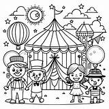 Circus coloring Page Line Art  Premium AI Generated Vector sketch template