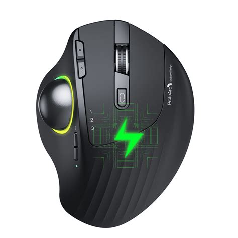 RGB Wireless Trackball Mouse, ProtoArc 2.4G Bluetooth Ergonomic ...