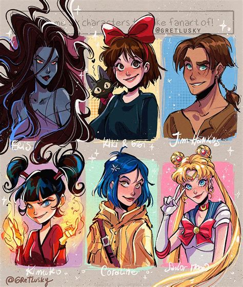 Six fanarts II by Gretlusky on DeviantArt in 2020 | Cute art, Drawings, Art style challenge