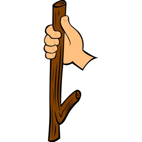 Wood stick in hand vector clip art | Free SVG