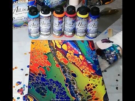 #Video_69 - Acrylic Pouring, Flip Cup technique on mdf, big cells - YouTube