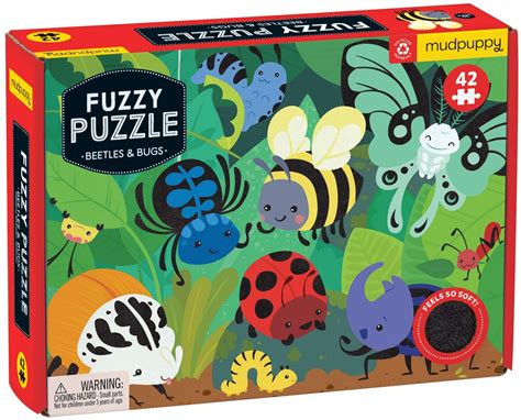 Fuzzy Puzzle - Beetles and Bugs 42 Piece Jigsaw Puzzle - Mudpuppy