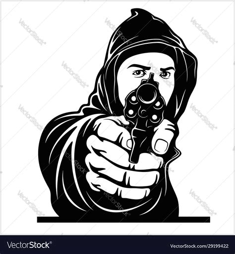 Gangster with gun ghetto warriors Royalty Free Vector Image